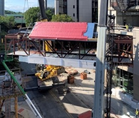 Pedestrian bridge being installed over Gallatin Street1