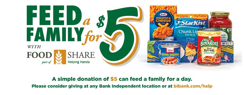 Bank Independent Collecting Food, Supplies for Area Food Banks 1 Food Share Cover Photo