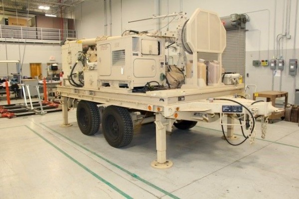 Refurbished IBCS Integrated Fire Control Network relay at BGs Huntsville facility awaiting transport back to the Army