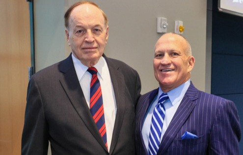 U.S. Senator Richard Shelby is welcomed by UAH President Charles L. Karr as he is honored with the establishment of the Senator Richard Shelby Endowed Chair in Engineering