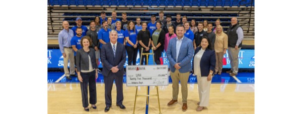 Bryant Bank Donates 25K Gift to UAH Athletics Department