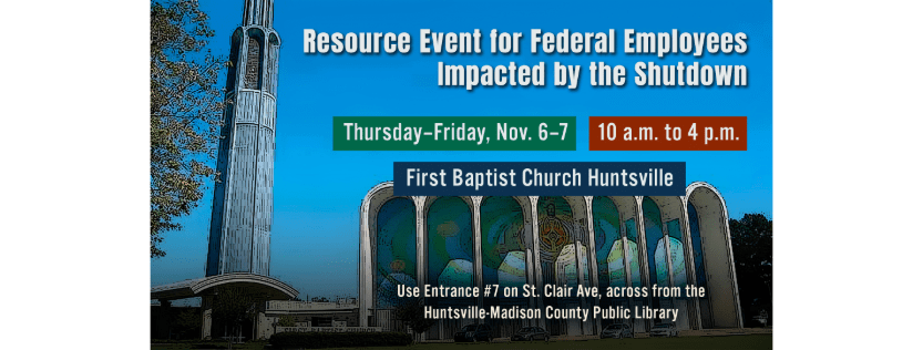 Shutdown Resource Event Set for Nov. 6–7 in Huntsville 1 government shutdown